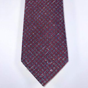 EUC Bottega Veneta Tie in Burgundy With/Heather Charcoal Diamond Pattern